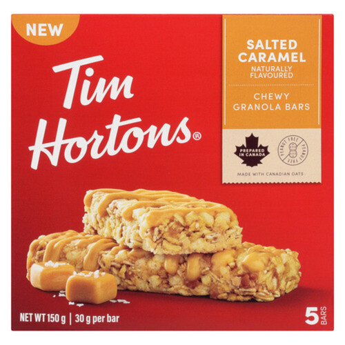 Tim Hortons Nut free Chewy Granola Bar Salted Caramel 5 x 150 g