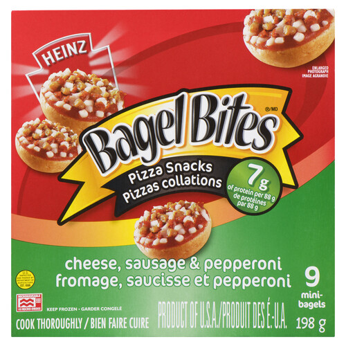 Bagel Bites Frozen Pizza Snack Cheese Sausage & Pepperoni 9 x 22 g