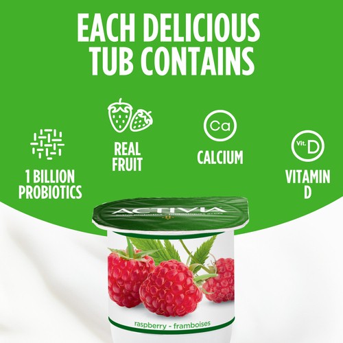 Activia Probiotic Yogurt Cherry Raspberry Apple Blackberry & Strawberry Value Size 12 x 100 g