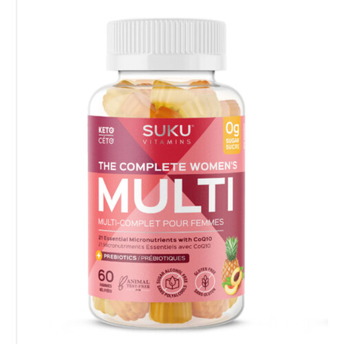 SUKU Vitamins Gluten-Free Complete Multivitamins For Women Gummies 60 Count