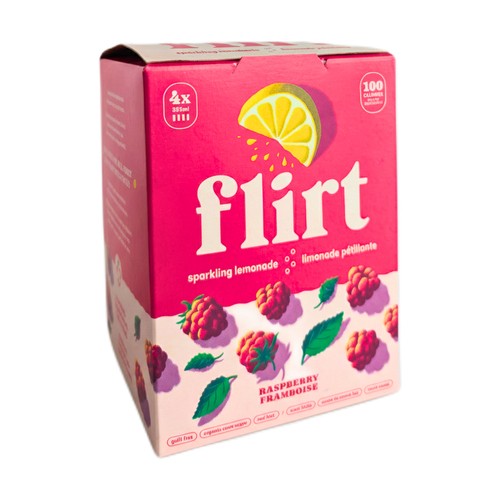 Flirt Drinks Sparkling Lemonade Raspberry 4 x 355 ml (cans)