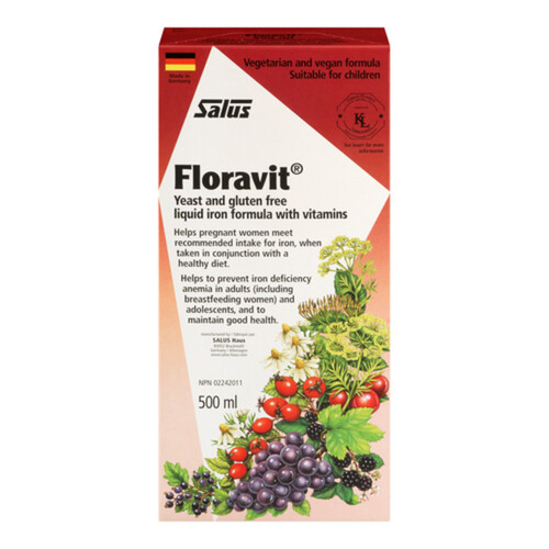 Salus Floravit Gluten-Free Liquid Iron & Vitamin Formula 500 ml