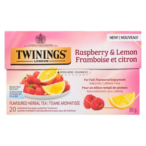 Twinings London Herbal Tea Raspberry Lemon 20 Tea Bags