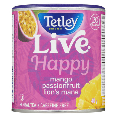 Tetley Herbal Tea Live Happy 20 Tea Bags