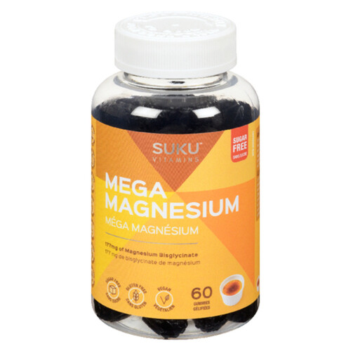 SUKU Vitamins Gluten-Free Mega Magnesium Gummies 60 Count