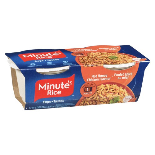 Minute Rice Cooked Rice Cups Hot Honey Chicken Flavour Medium 2 x 125 g