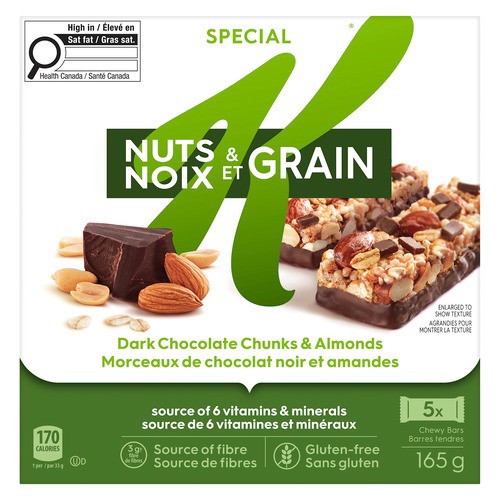 Kellogg's Special K Cereal Bars Dark Chocolate Chunks & Almonds 5 x 33 g