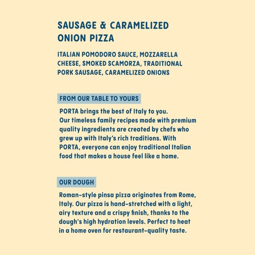 Porta Frozen Pizza Sausage & Caramelized Onion 500 g