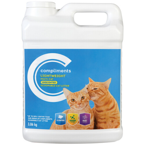 Compliments Cat Litter Lightweight Multi-Cat Unscented 3.86 kg