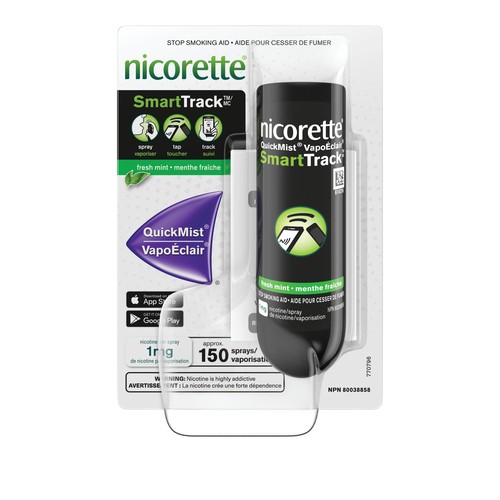 Nicorette Nicotine QuickMist SmartTrack Mouth Spray Fresh Mint 1 mg 150 sprays