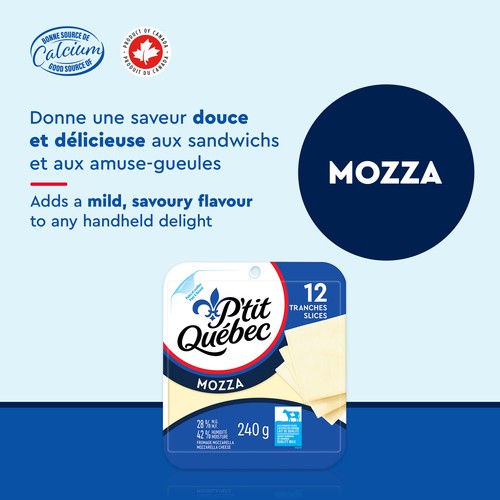 P'tit Québec Sliced Cheese Mozzarella 12 Slices 240 g