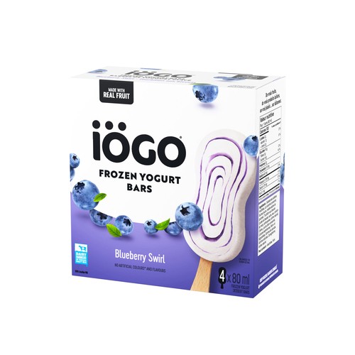 IÖGO  Frozen Yogurt Bars Blueberry Swirl Real Fruit 320 ml