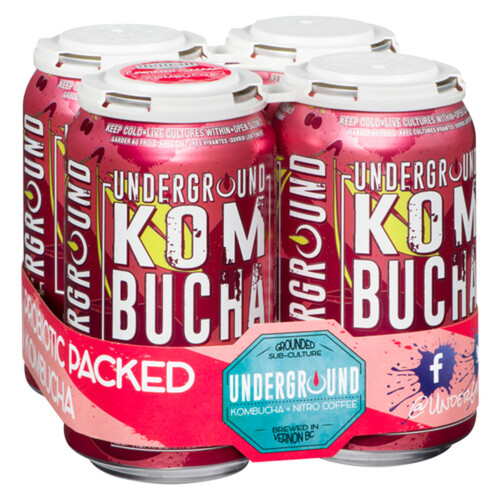 Underground Kombucha Cherry Smash 4 x 355 ml (cans)