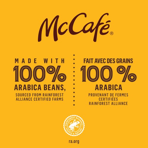 McCafe Whole Bean Coffee Rainforest Medium Dark Roast 900 g