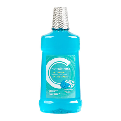 Compliments Mouthwash Blue Antiseptic Mint 1 L