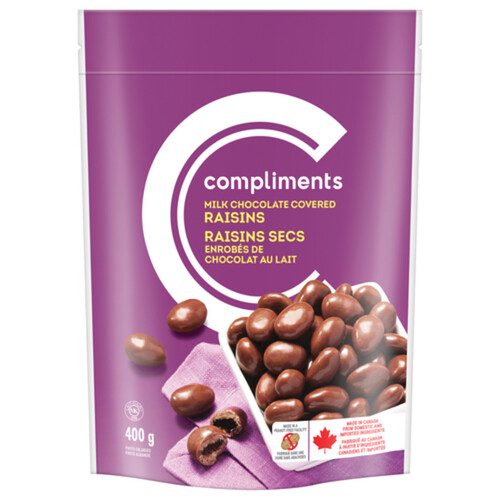 Compliments Milk Chocolate Covered Raisins 400 g