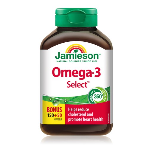 Jamieson Omega-3 Select Supplement Softgels Bonus 200 Count