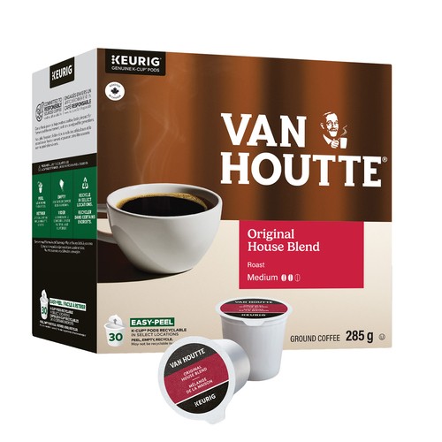 Van Houtte Coffee Pods Original House Blend Medium Roast 30 K-Cups 285 g