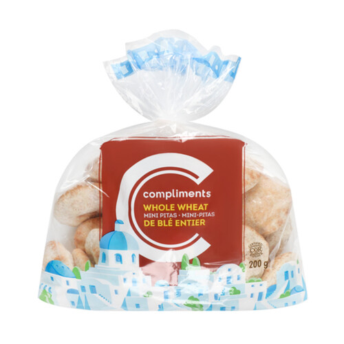 Compliments Mini Whole Wheat Pita Bread 200 g (frozen)