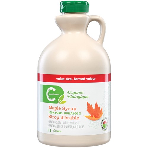 Compliments Organic Maple Syrup 100% Pure 1 L