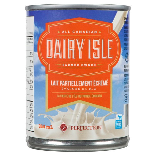 Dairy Isle Evaporated Partly Skim Milk 2%  354 ml