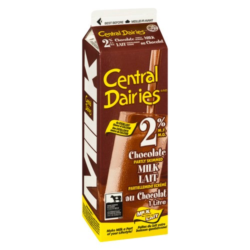 Central Dairies 2% Chocolate Milk 1 L