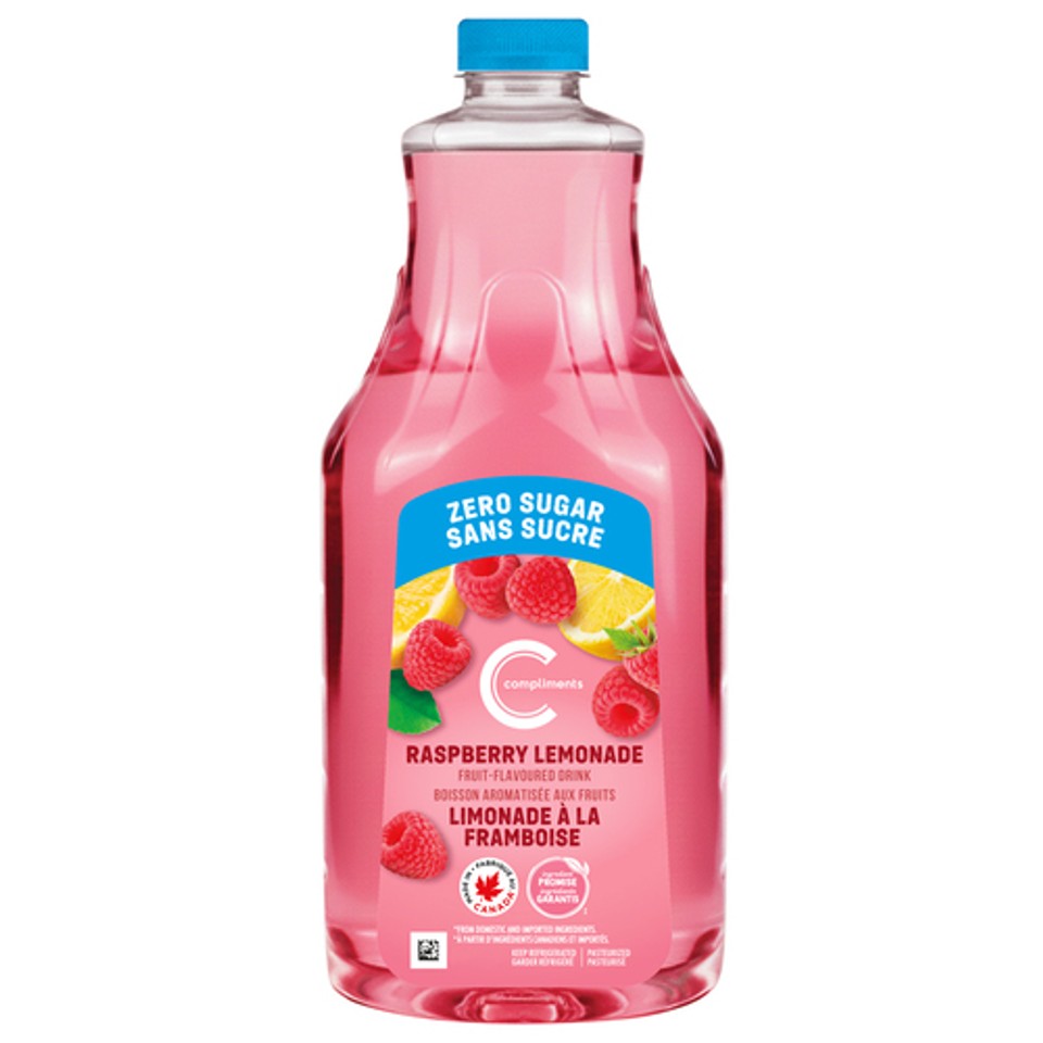 Compliments Zero Sugar Lemonade Raspberry 1.54 L (bottle) - Voilà ...