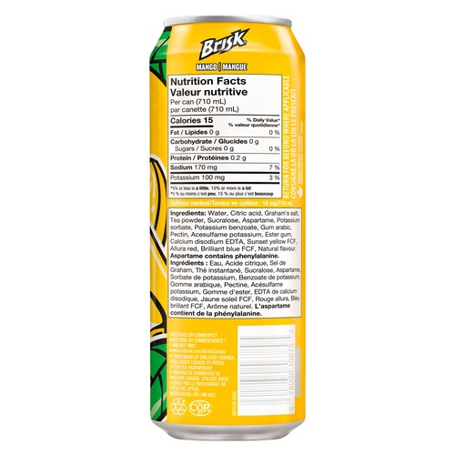 Brisk Iced Tea Mango 710 ml (can)