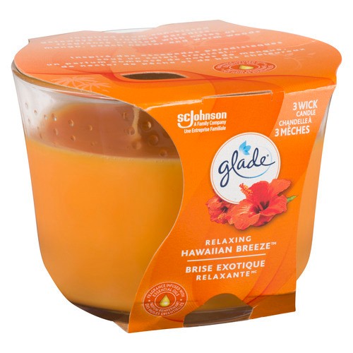 Glade 3 Wick Candle Jar Relaxing Hawaiian Breeze 1 Count