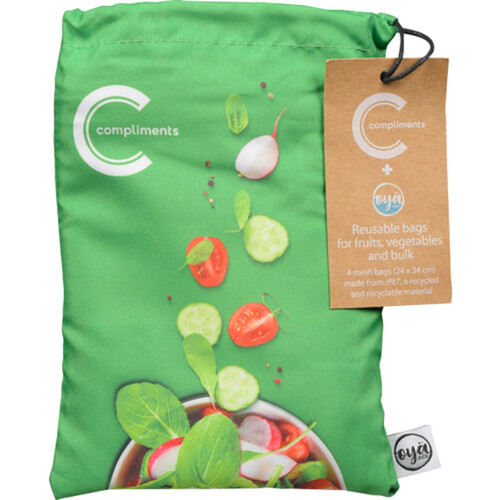 Compliments Oya Reusable Bags 4 EA