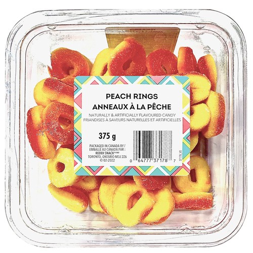 Johnvince Foods Candy Peach Rings 375 g