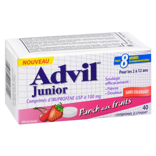 Children's Advil DyeFree Junior Chew Tab Fruit Punch 40 EA Voilà