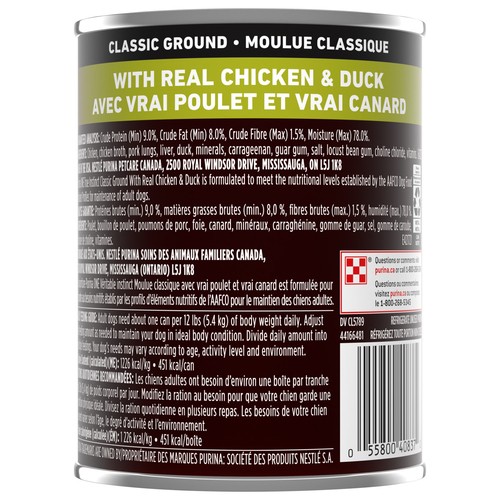 Purina ONE Wet Dog Food True Instinct Classic Ground Chicken & Duck 368 g