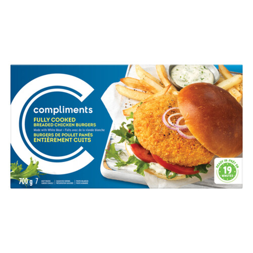 Compliments Frozen Breaded Chicken Burger 700 g