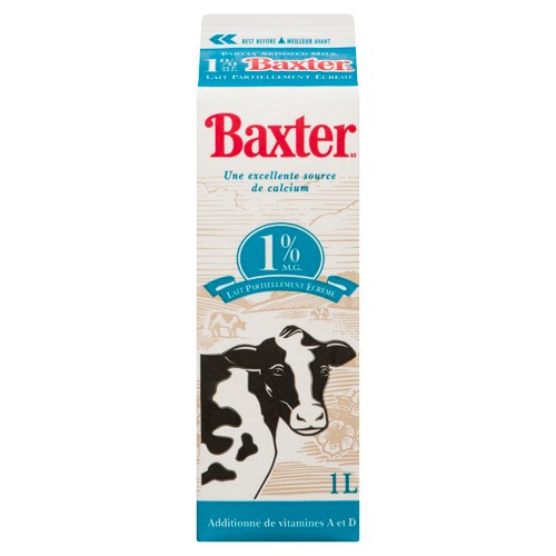 Baxter 1% Milk Partly Skimmed  1 L