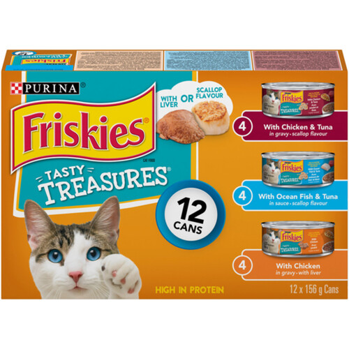 Friskies Wet Cat Food  Tasty Treasures Variety Pack 12 x 156 g