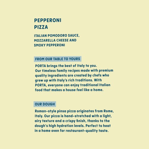 Porta Frozen Pizza Pepperoni 431 g
