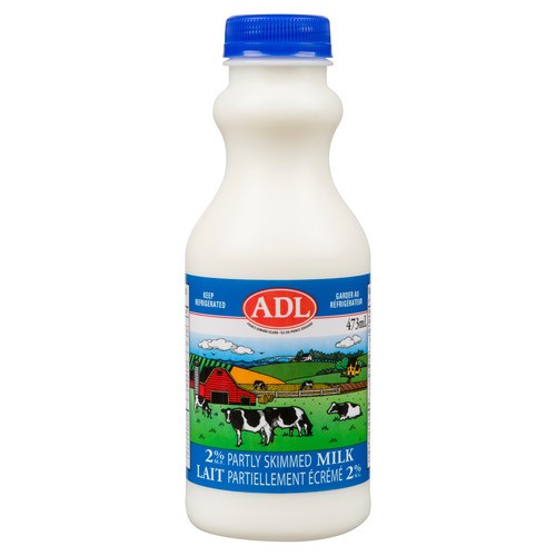 ADL 2 % Milk Partly Skimmed 473 ml (bottle)
