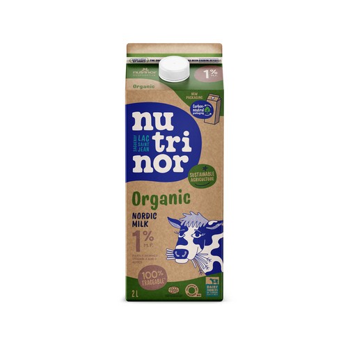 Nutrinor Organic 1% Milk Nordic  2 L