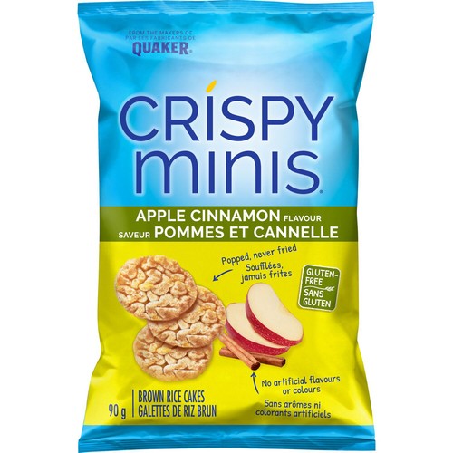 Quaker Crispy Brown Rice Cakes Minis Apple Cinnamon Flavour 90 g