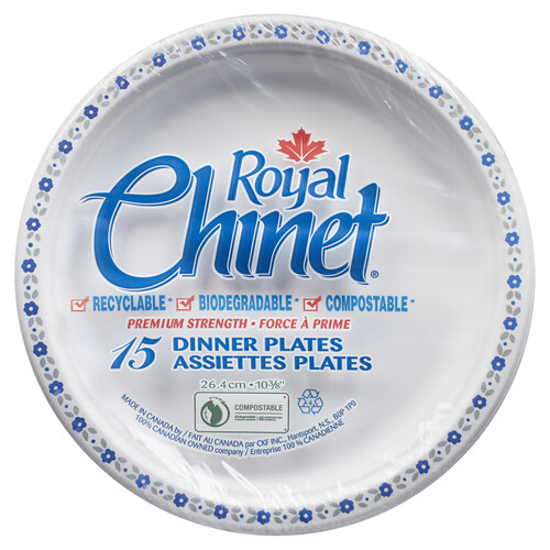 Royal Chinet 10 3/8 Inch Dinner Plates 15 Pack