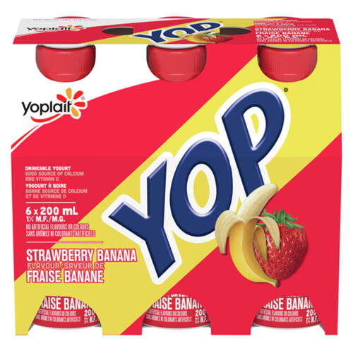 Yoplait Yop 1% Drinkable Yogurt Strawberry Banana 200 ml