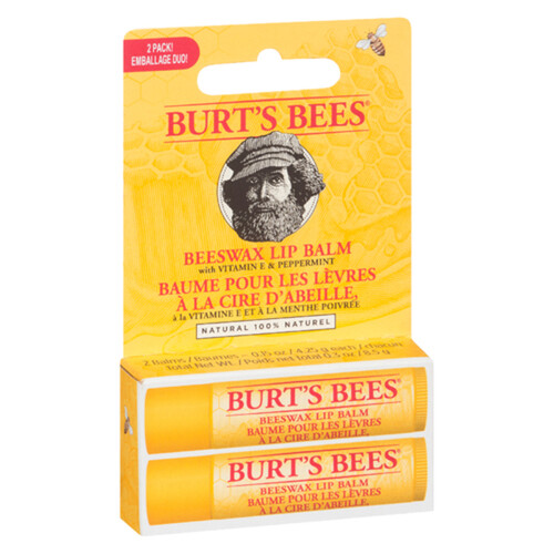 Burt's Bees Lip Balm Beeswax 2 Count