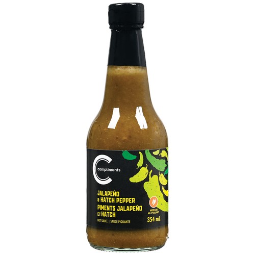 Compliments Hot Sauce Jalapeno & Hatch Pepper Medium 354 ml