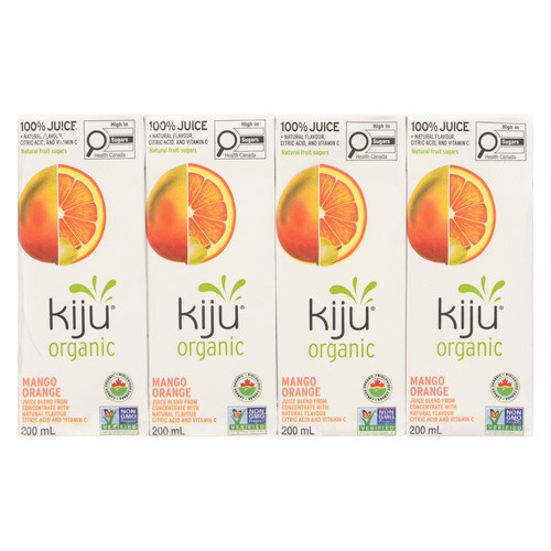 Kiju Organic Fruit Juice Mango Orange 4 x 200 ml