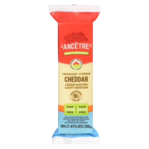 L'Ancetre Organic Light Medium Cheese Cheddar 200 g