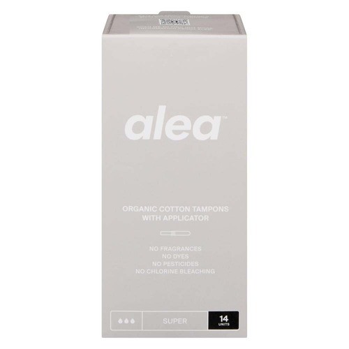 Alea Organic Cotton Tampons With Applicator Super 14 Count