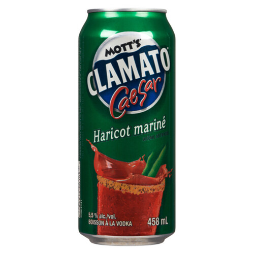 Motts Caesar Pickled Bean Clamato 5.5% Alcohol 458 ml (can)
