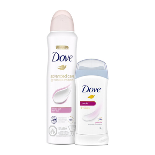 Dove Antiperspirant Stick For 24H Protection With 1/4 Moisturizers Powder 74 g