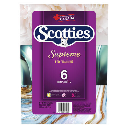 Scotties Supreme Facial Tissue 3-Ply 6 Boxes x 81 Sheets 